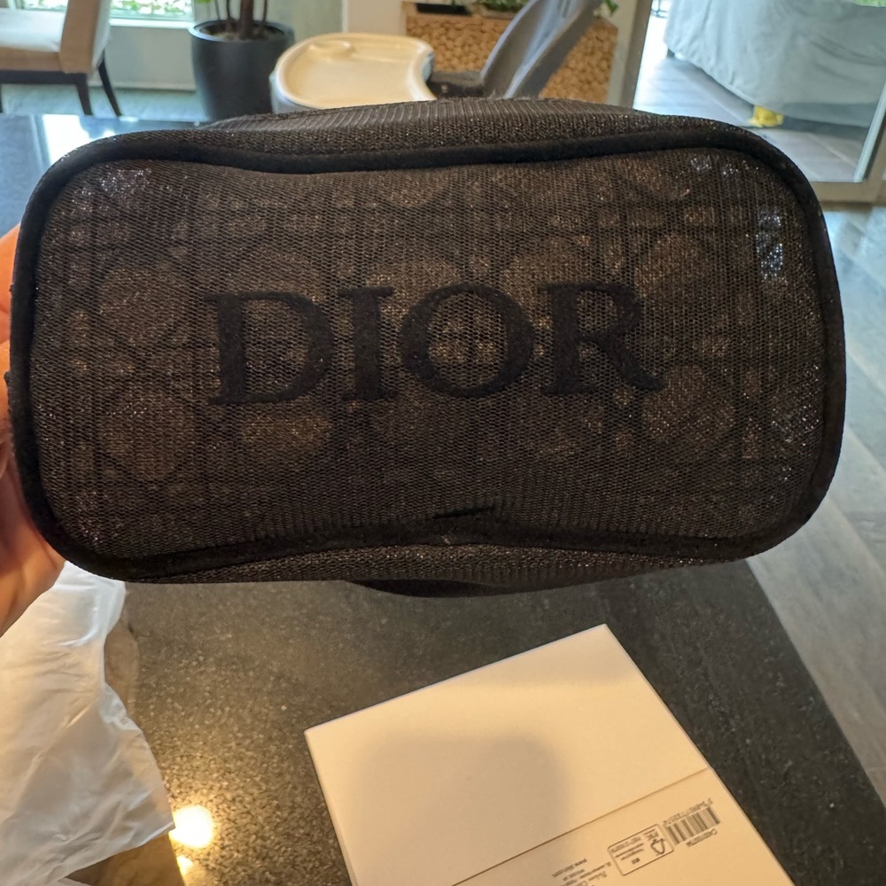 Dior Black Mesh Cosmetic Bag